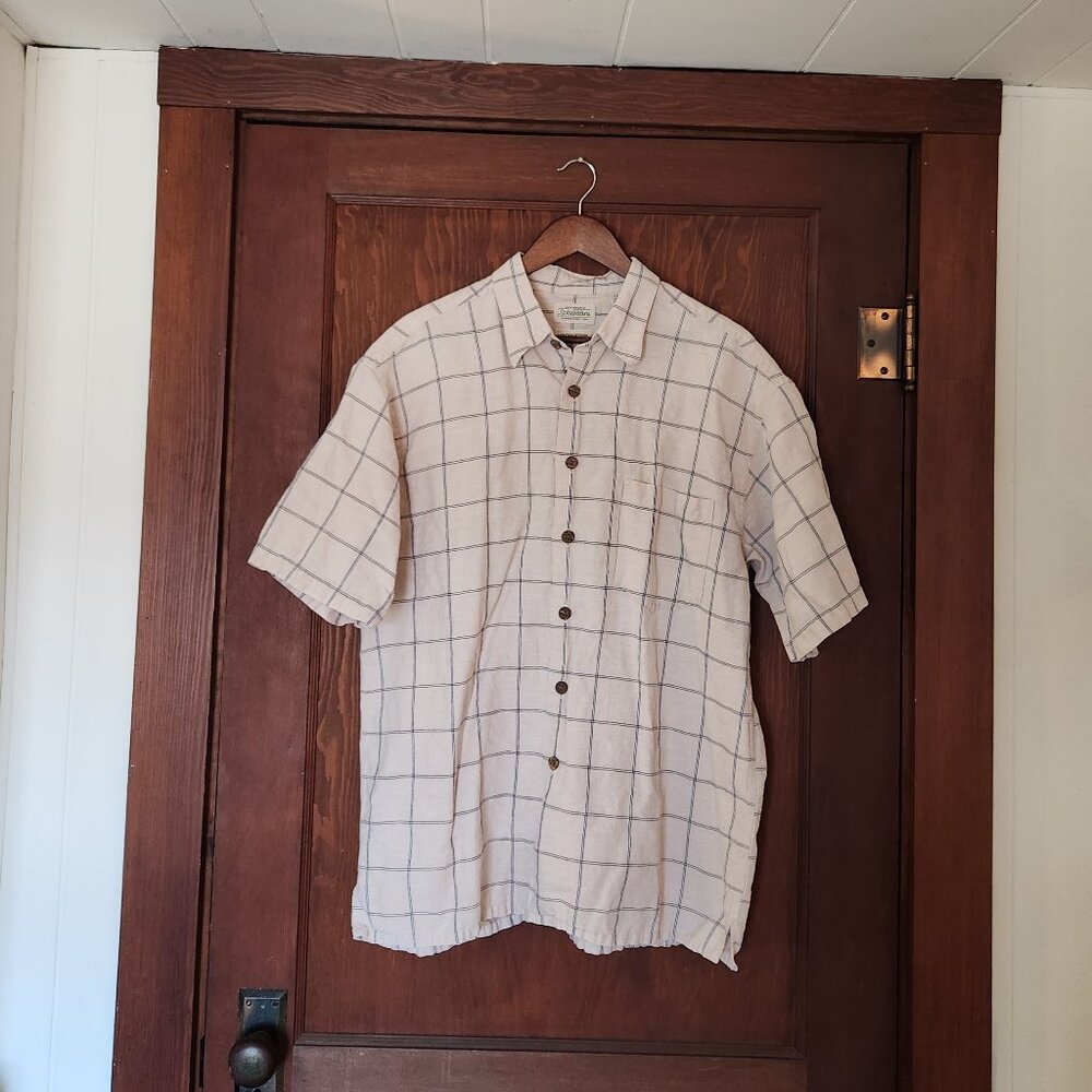 St. John's Bay Linen Cotton Blend Men's Button Down
